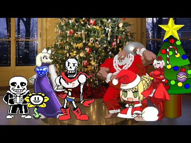 undertale sans队 vs 圣诞树队 mugen无限格斗 christmas special